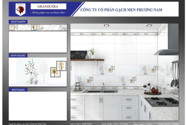 Gạch men Ceramic 30cmx60cm trắng c&oacute; viền PN HP MHP 36600